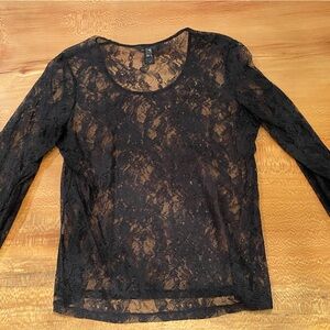 Banana Republic Black Fitted Long Sleeve Blouse